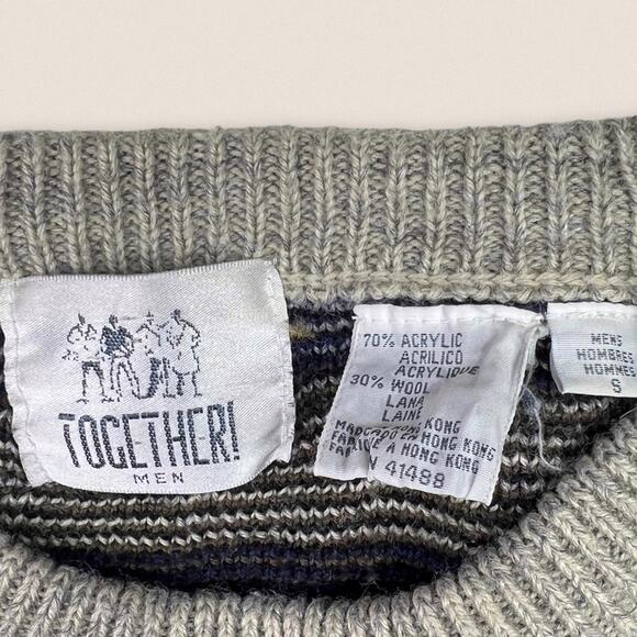 Vintage 90s Wool Blend Grandpa Sweater | Together | Size Small - Picture 4 of 4